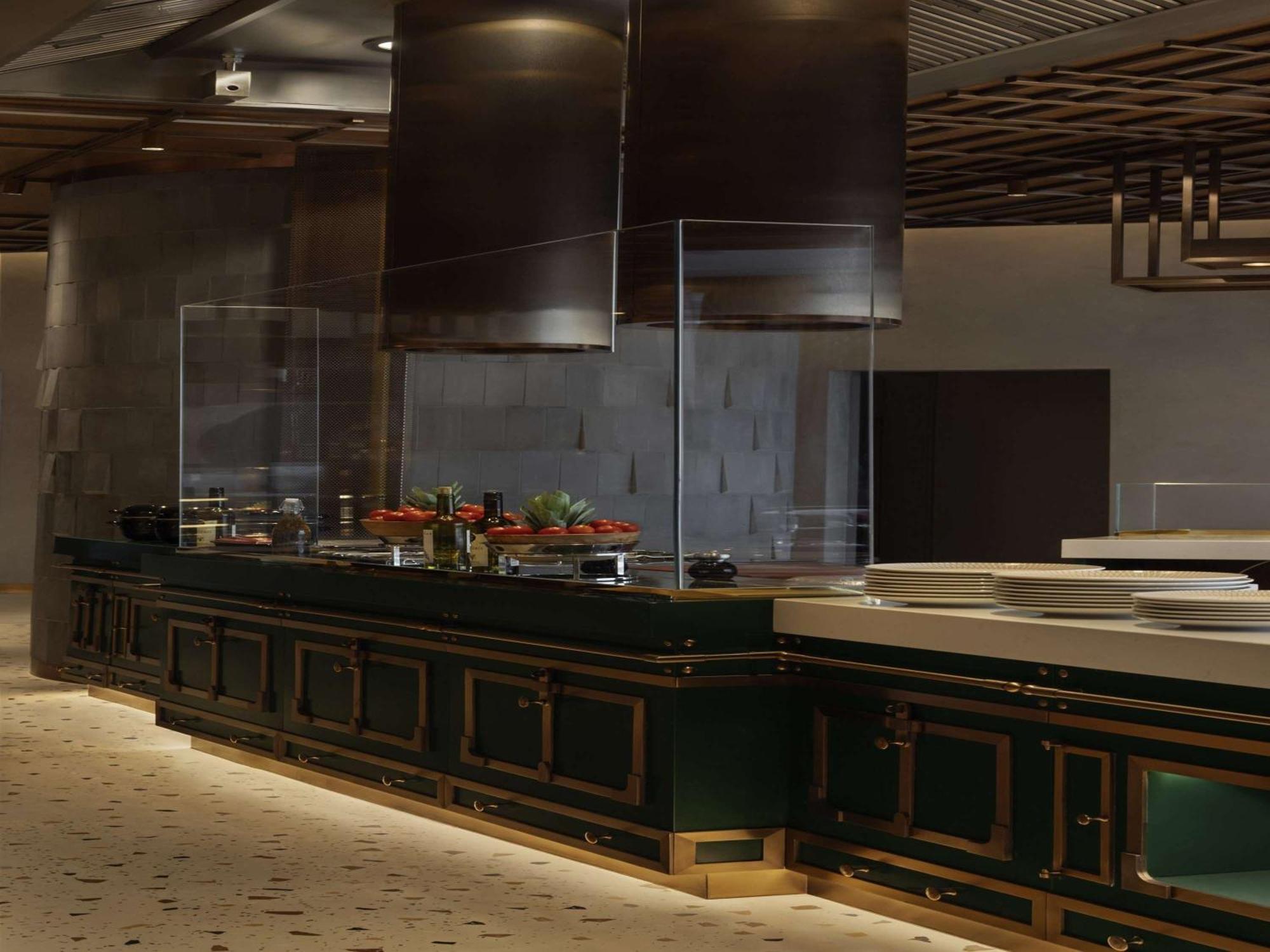 Hotel So/ Uptown Dubaj Exteriér fotografie A rendering of the open kitchen at the restaurant